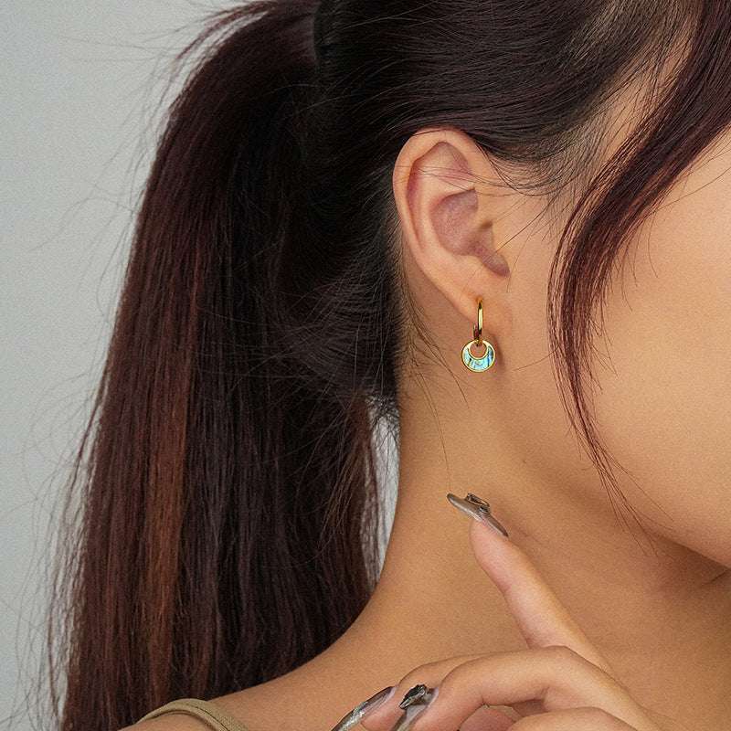 Orazek 925 Sterling Silver Vintage Abalone Shell Earring | Orazek UK Ltd
