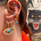 Orazek Gold Plated Personalized all-match Ocean Blue colour shell earring set | Orazek UK Ltd