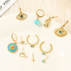 Orazek Gold Plated Personalized all-match Ocean Blue colour shell earring set | Orazek UK Ltd