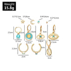 Orazek Gold Plated Personalized all-match Ocean Blue colour shell earring set | Orazek UK Ltd