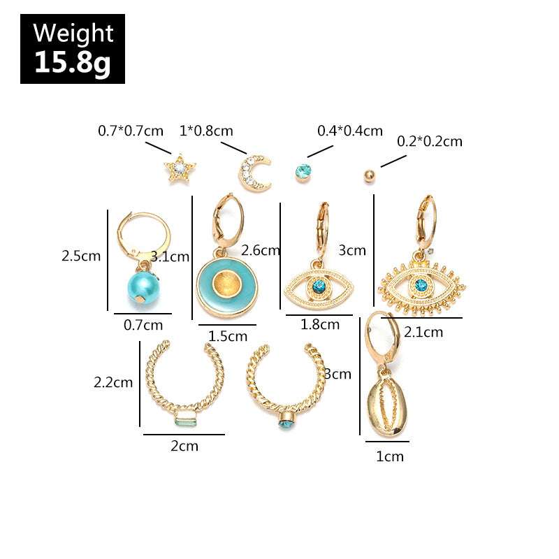 Orazek Gold Plated Personalized all-match Ocean Blue colour shell earring set | Orazek UK Ltd