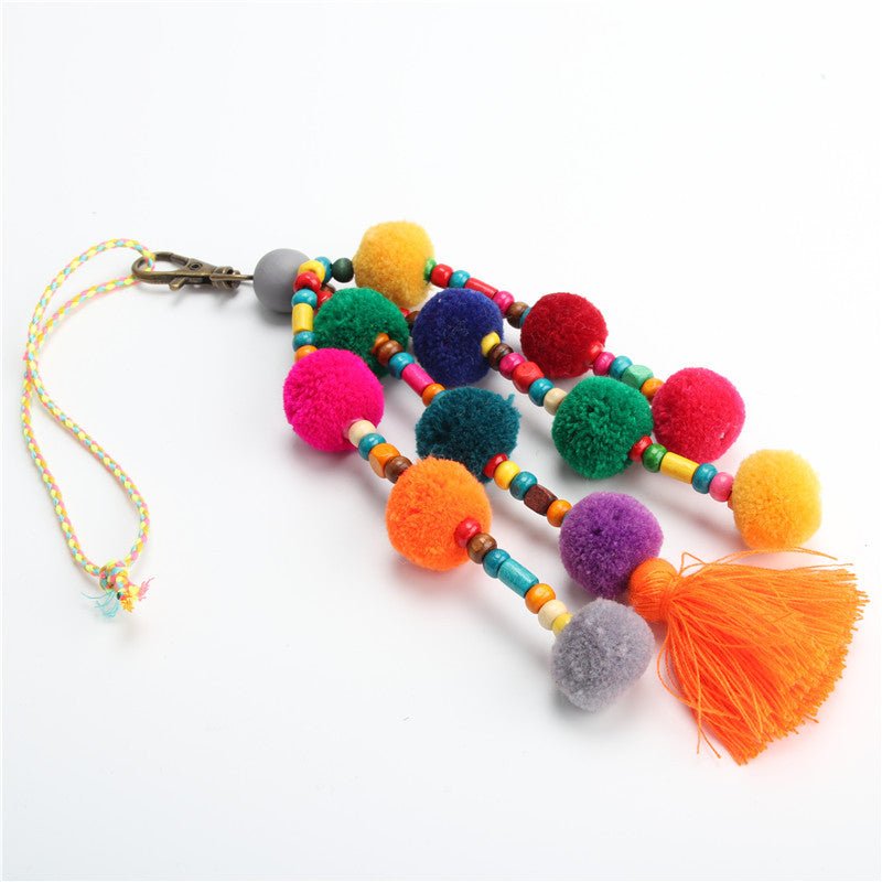 Original Diy Jewelry Accessories Pendant Color Hair Ball Female Bag Pendant Keychain | Orazek UK Ltd