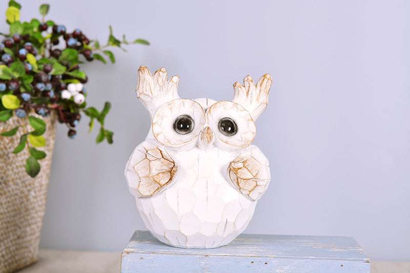 Owl Auspicious Animal Home Decoration Resin Crafts Home Decoration | Orazek UK Ltd