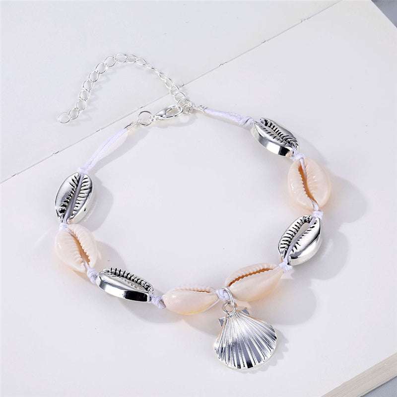 Personalized Simple Natural Shell Bracelet Hand-Woven Rope Creative Bracelet Necklace Couple Jewelry Orazek UK Ltd