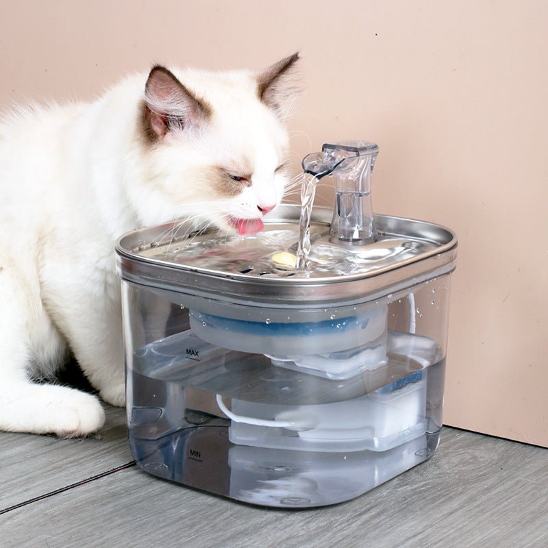 Pet Cat Dog Stainless Steel Automatic Circulation Water Dispenser Intelligent Fountain Pets Accessories | Orazek UK Ltd
