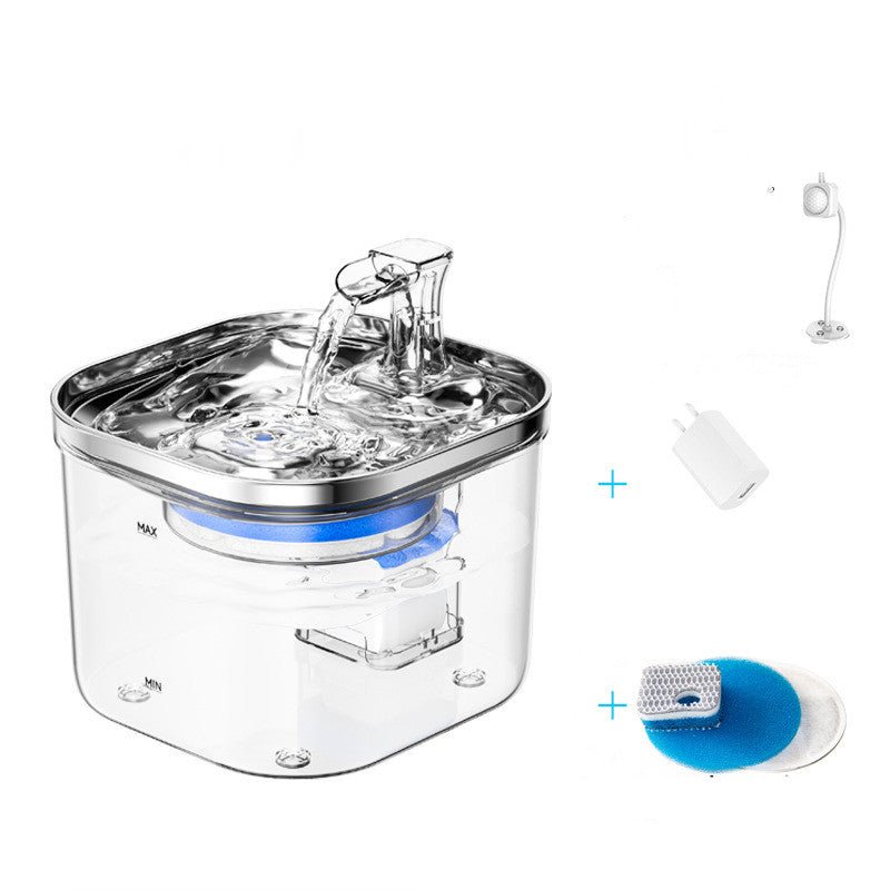 Pet Cat Dog Stainless Steel Automatic Circulation Water Dispenser Intelligent Fountain Pets Accessories | Orazek UK Ltd