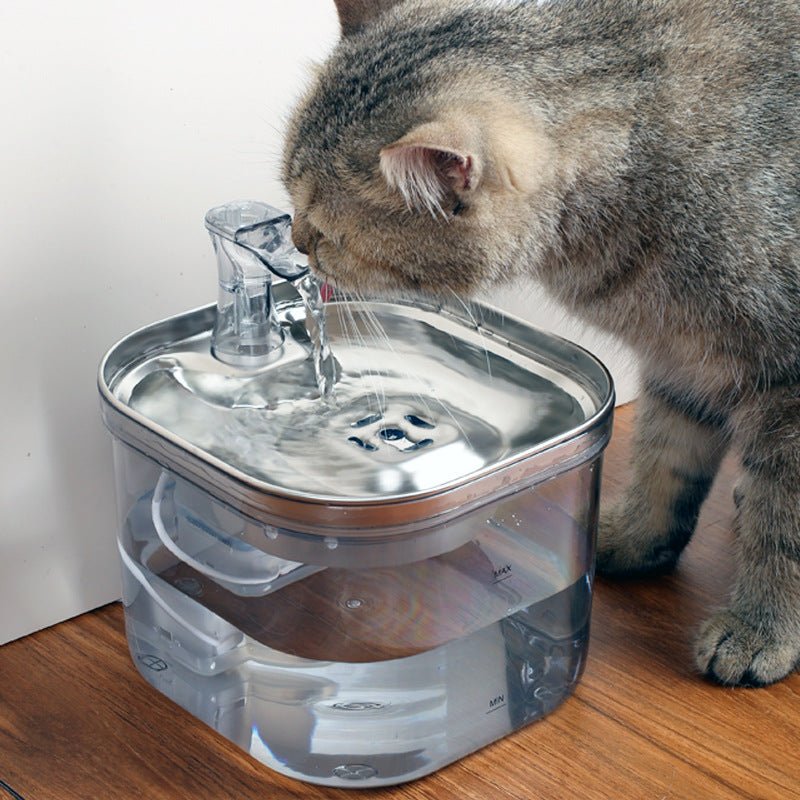 Pet Cat Dog Stainless Steel Automatic Circulation Water Dispenser Intelligent Fountain Pets Accessories | Orazek UK Ltd