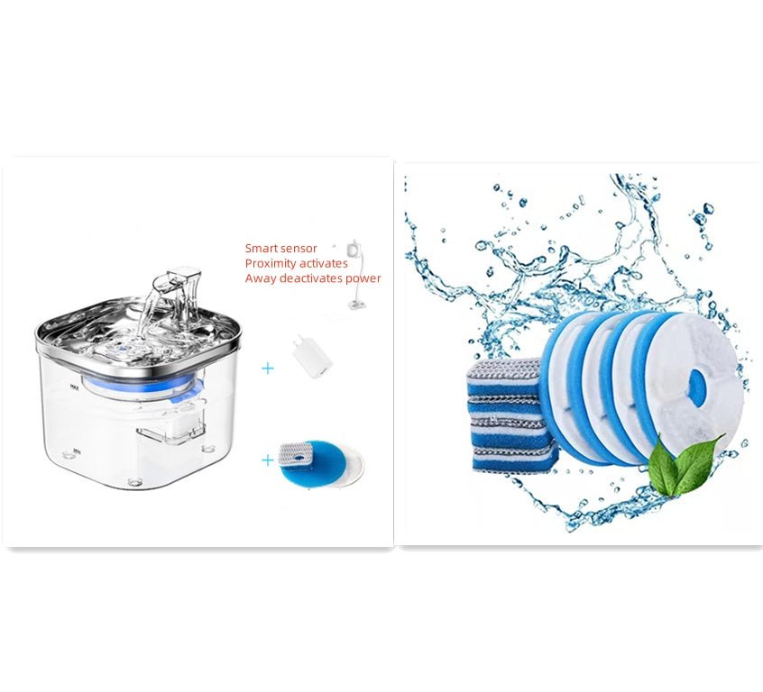 Pet Cat Dog Stainless Steel Automatic Circulation Water Dispenser Intelligent Fountain Pets Accessories | Orazek UK Ltd
