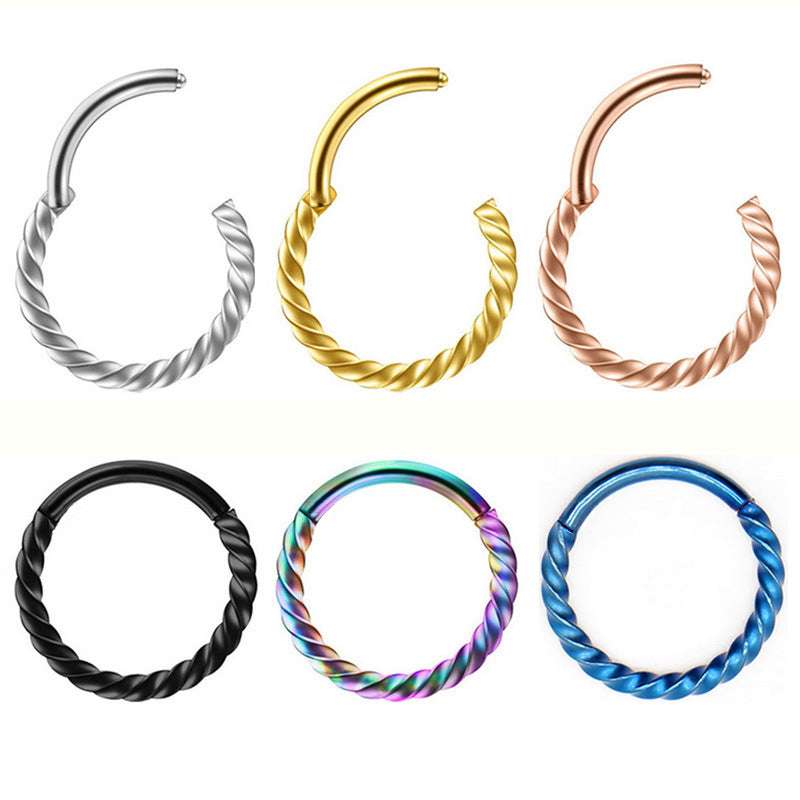 Piercing Twist Thread Round Nose Ring Nipple Ring Nose Stud Stainless Steel Earrings Orazek UK Ltd