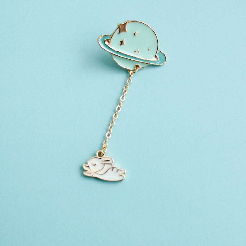 Planet Bunny Brooch Bag Pendant Jewelry Cute Japanese Badge Ins Tide Personality Men And Women Accessories Orazek UK Ltd