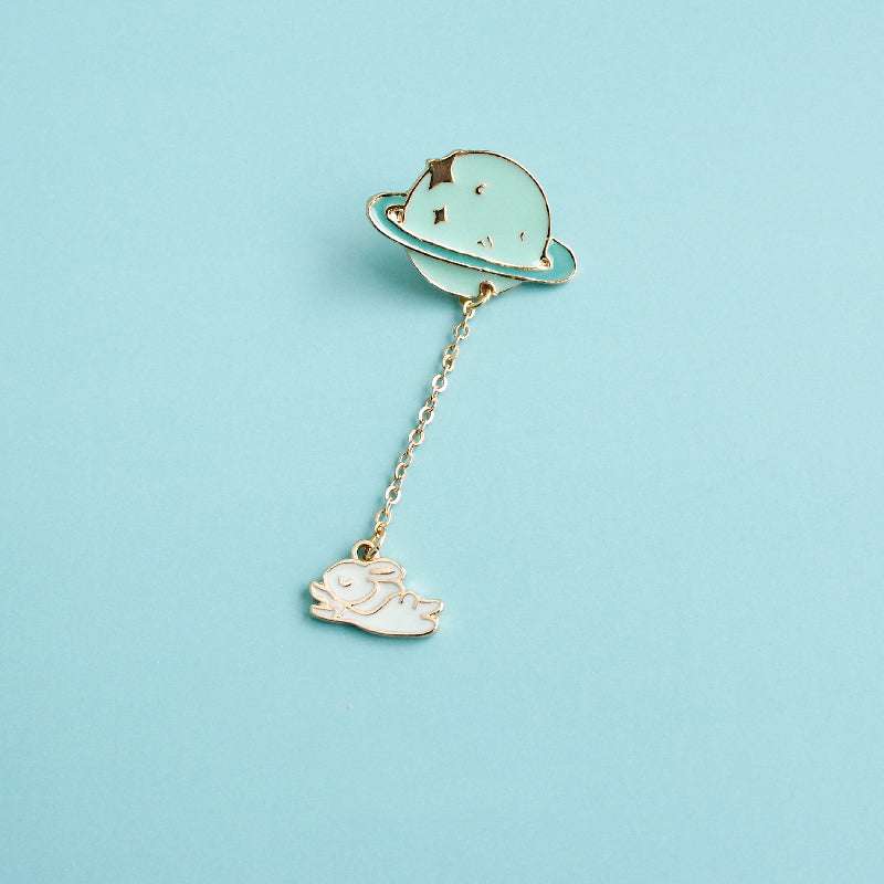 Planet Bunny Brooch Bag Pendant Jewelry Cute Japanese Badge Ins Tide Personality Men And Women Accessories Orazek UK Ltd