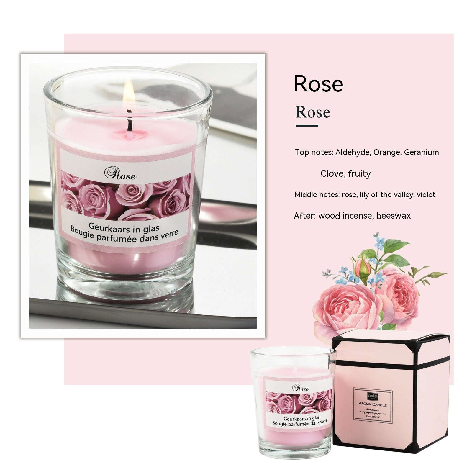 Plant Candles Aromatherapy Glass Romantic Fragrance Orazek UK Ltd