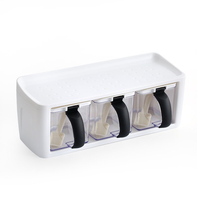 Plastic Spice Rack Stacked Storage Seasoning Boxes Spice Jars With Handle Spoon Kitchen Storage Container for Herb Condiment | Orazek UK Ltd