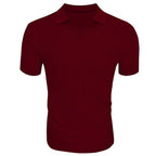 Polo Shirt Lapel V-neck Vertical Striped Short Sleeve Men's T-shirt | Orazek UK Ltd
