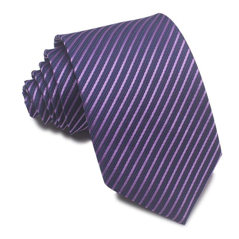 Polyester Jacquard Striped Tie Men's Business Formal Red Black Blue | Orazek UK Ltd