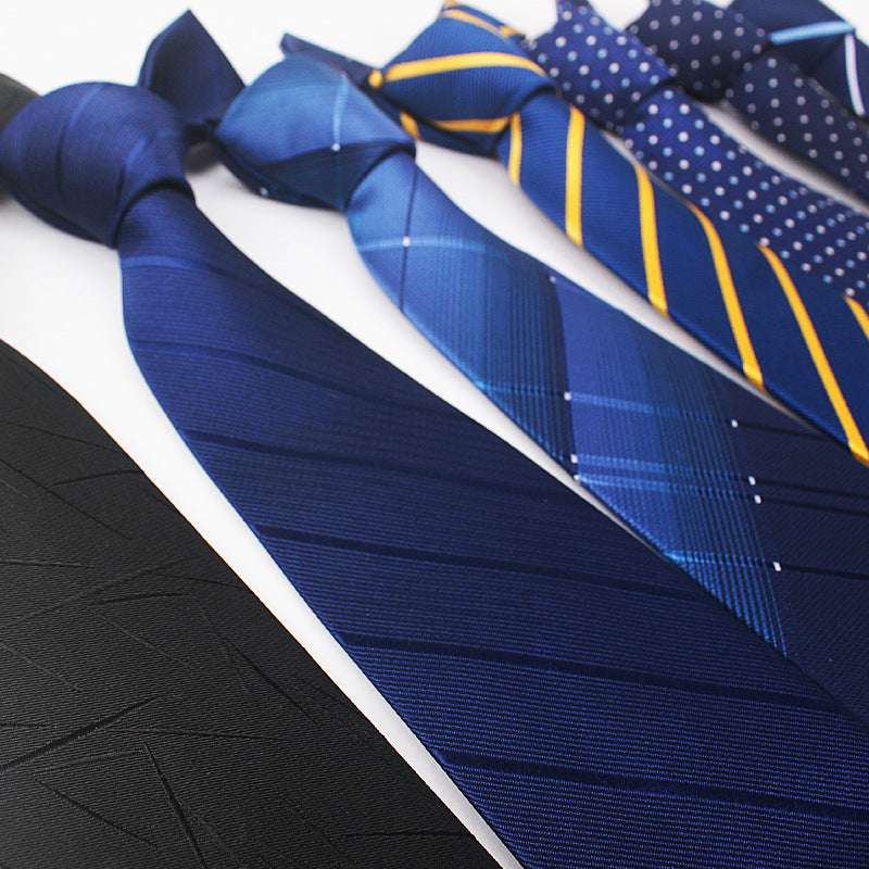 Polyester Jacquard Striped Tie Men's Business Formal Red Black Blue | Orazek UK Ltd