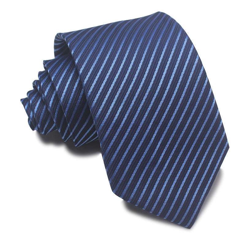 Polyester Jacquard Striped Tie Men's Business Formal Red Black Blue | Orazek UK Ltd