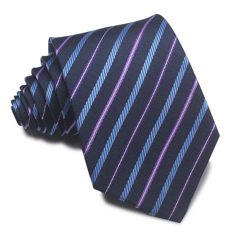 Polyester Jacquard Striped Tie Men's Business Formal Red Black Blue | Orazek UK Ltd