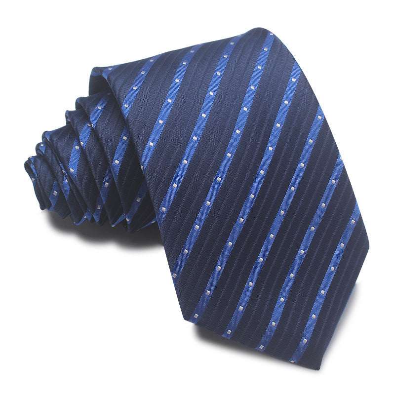 Polyester Jacquard Striped Tie Men's Business Formal Red Black Blue | Orazek UK Ltd