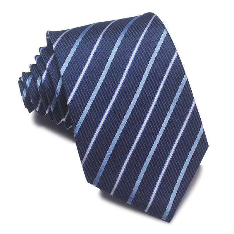 Polyester Jacquard Striped Tie Men's Business Formal Red Black Blue | Orazek UK Ltd