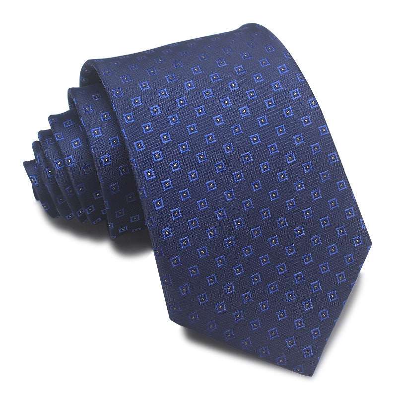 Polyester Jacquard Striped Tie Men's Business Formal Red Black Blue | Orazek UK Ltd