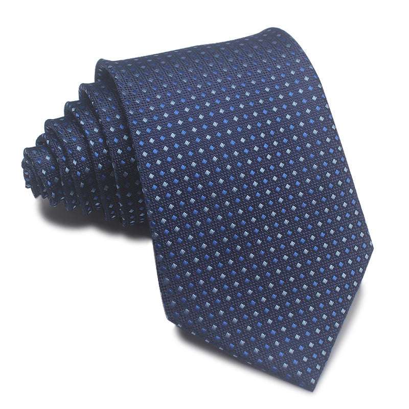 Polyester Jacquard Striped Tie Men's Business Formal Red Black Blue | Orazek UK Ltd