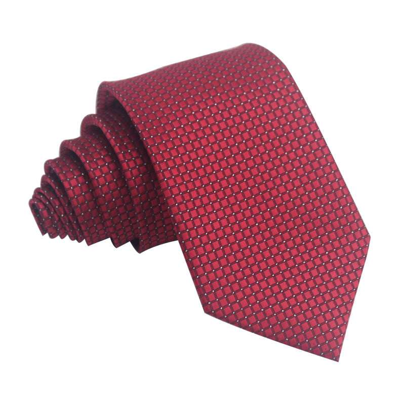 Polyester Jacquard Striped Tie Men's Business Formal Red Black Blue | Orazek UK Ltd