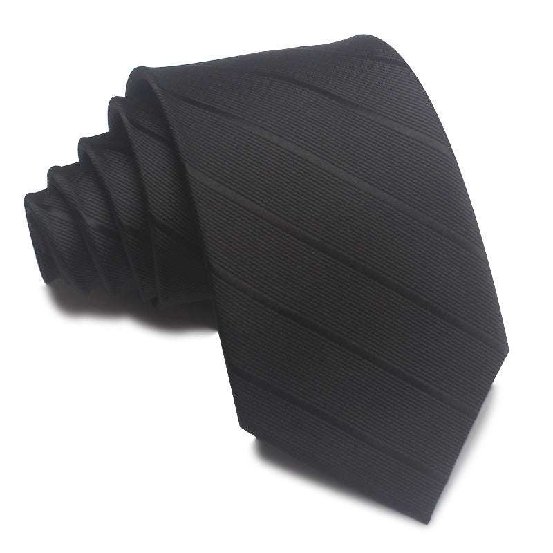Polyester Jacquard Striped Tie Men's Business Formal Red Black Blue | Orazek UK Ltd