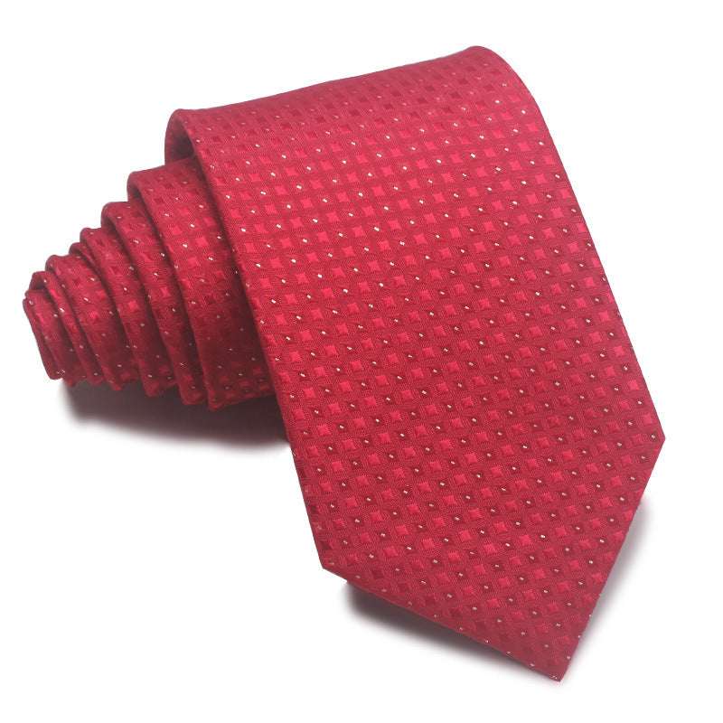 Polyester Jacquard Striped Tie Men's Business Formal Red Black Blue | Orazek UK Ltd