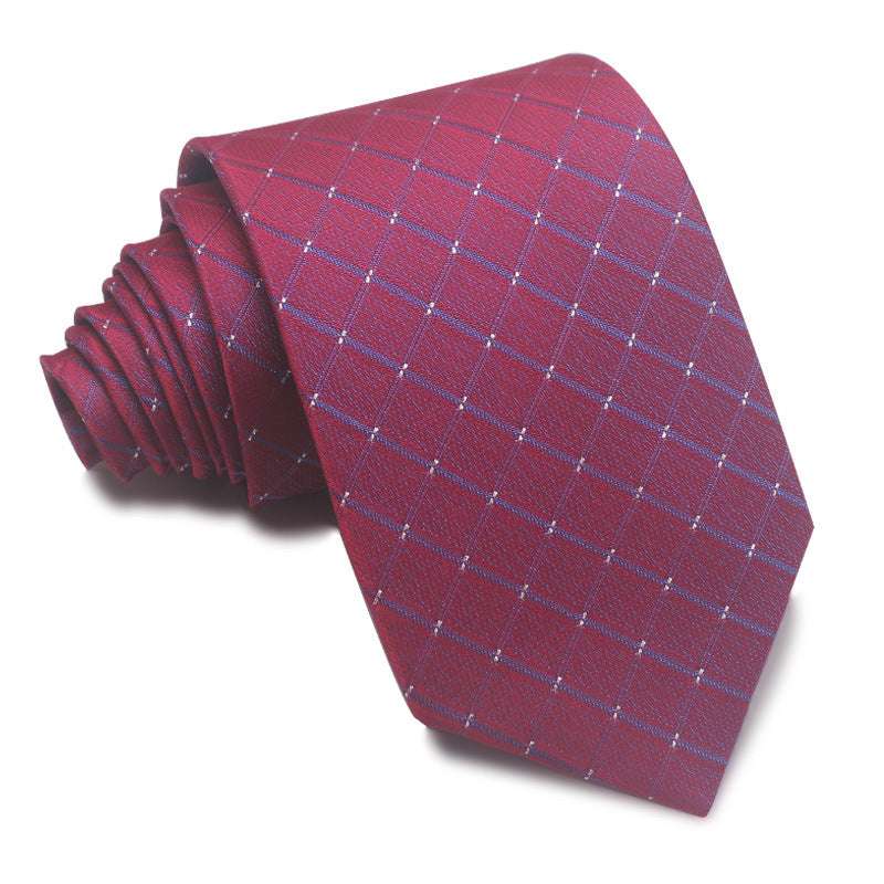 Polyester Jacquard Striped Tie Men's Business Formal Red Black Blue | Orazek UK Ltd