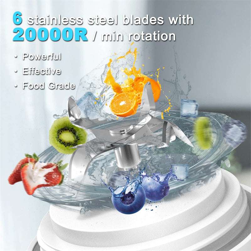 Portable Blender Juicer Personal Size Blender For Shakes And Smoothies With 6 Blade Mini Blender Kitchen Gadgets | Orazek UK Ltd