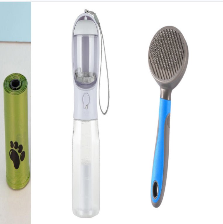 Portable Cat Dog Water Bottle Food Feeder Drinker Poop Dispenser 3 In 1 Leak-proof Multifunctional Dog Water Bottle Pet Products | Orazek UK Ltd
