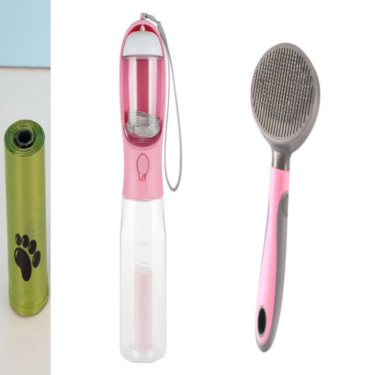 Portable Cat Dog Water Bottle Food Feeder Drinker Poop Dispenser 3 In 1 Leak-proof Multifunctional Dog Water Bottle Pet Products | Orazek UK Ltd