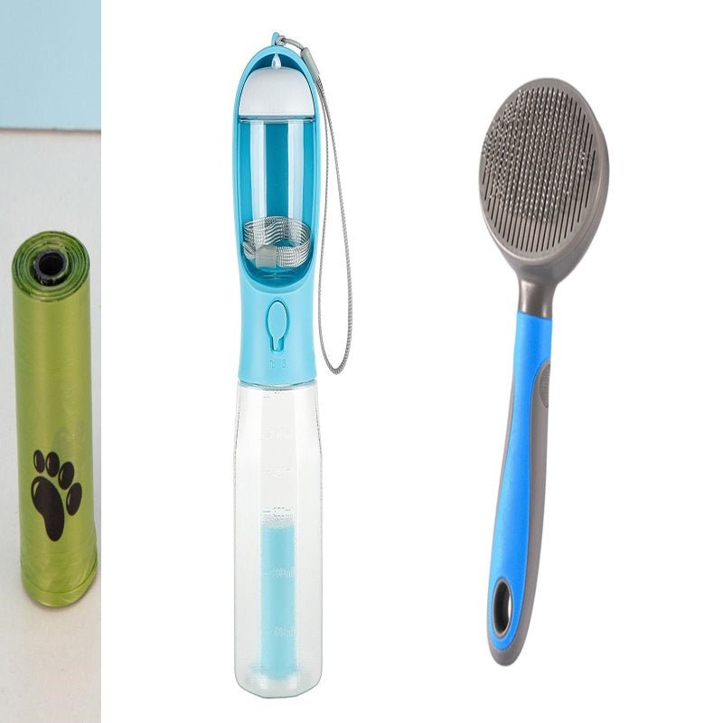 Portable Cat Dog Water Bottle Food Feeder Drinker Poop Dispenser 3 In 1 Leak-proof Multifunctional Dog Water Bottle Pet Products | Orazek UK Ltd
