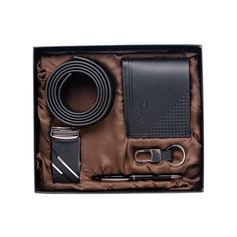 Practical Men's Tiandigai Gift Set Belt Wallet Keychain Pen 4-Piece Gift Box | Orazek UK Ltd
