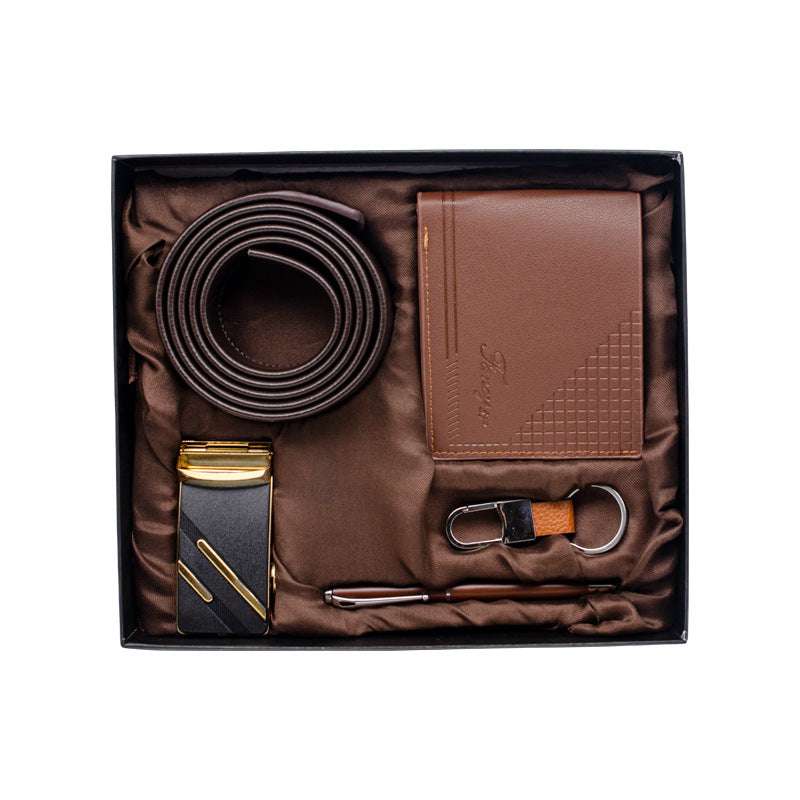 Practical Men's Tiandigai Gift Set Belt Wallet Keychain Pen 4-Piece Gift Box | Orazek UK Ltd