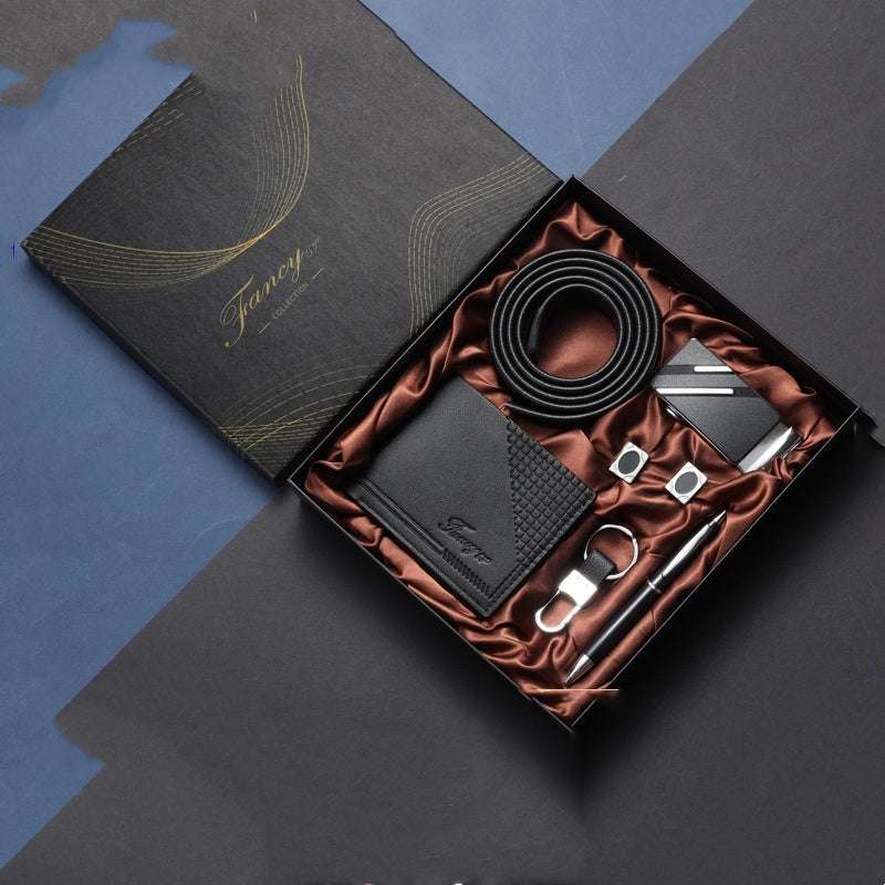 Practical Men's Tiandigai Gift Set Belt Wallet Keychain Pen 4-Piece Gift Box | Orazek UK Ltd