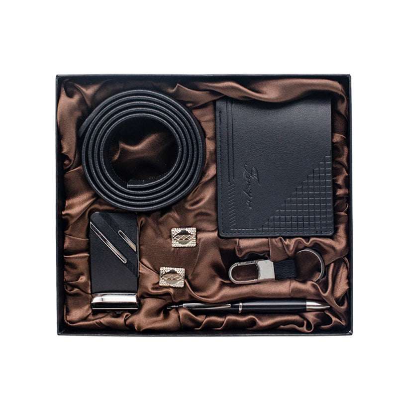 Practical Men's Tiandigai Gift Set Belt Wallet Keychain Pen 4-Piece Gift Box | Orazek UK Ltd