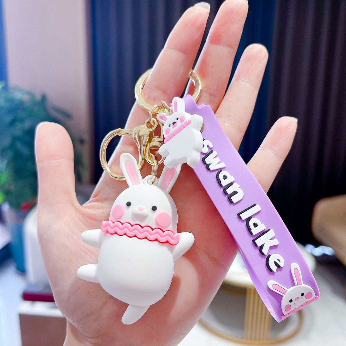 Rabbit Keychain Cartoon Three-dimensional Keychain School Bag Hanging Ornaments | Orazek UK Ltd
