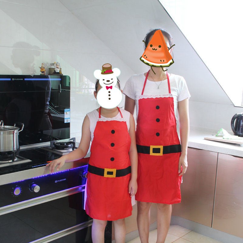 Red Merry Christmas Apron Christmas Apron For Women Girls Cake Kitchen Cook Apron For Mother's New Year Gift Unisex | Orazek UK Ltd