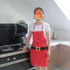 Red Merry Christmas Apron Christmas Apron For Women Girls Cake Kitchen Cook Apron For Mother's New Year Gift Unisex | Orazek UK Ltd