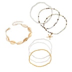 Resort-style Starfish Shell Rice-bead Anklet for Summer Beach | Orazek UK Ltd