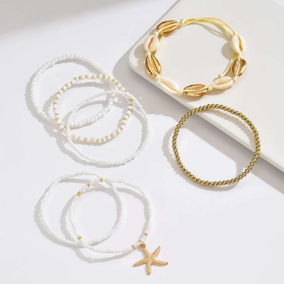 Resort-style Starfish Shell Rice-bead Anklet for Summer Beach Orazek UK Ltd