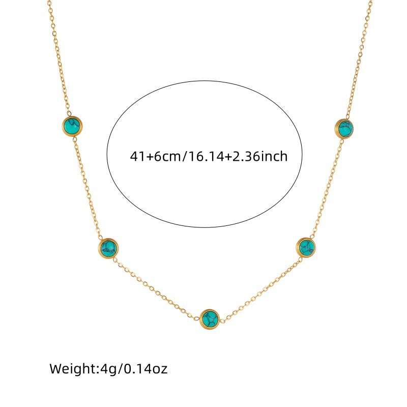 Retro All-Match Blue Turquoise Stainless Steel Jewelry Set | Orazek UK Ltd
