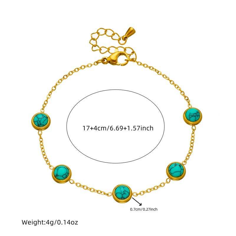 Retro All-Match Blue Turquoise Stainless Steel Jewelry Set | Orazek UK Ltd