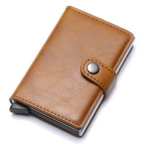 RFID Anti-theft Men Vintage Wallet Aluminum Metal Purse Leather Cover | Orazek UK Ltd