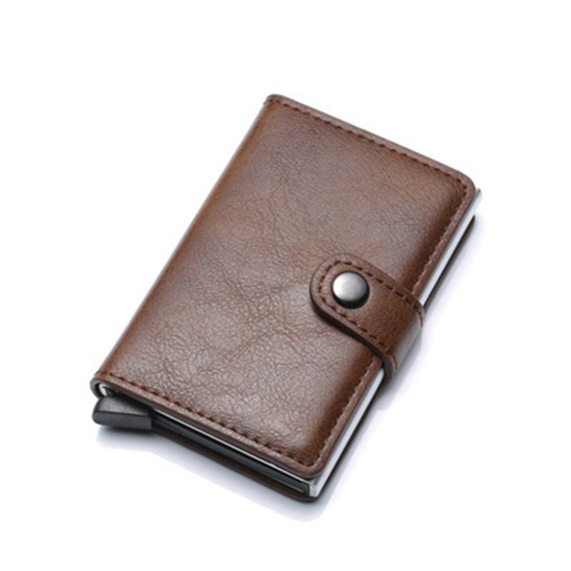 RFID Anti-theft Men Vintage Wallet Aluminum Metal Purse Leather Cover | Orazek UK Ltd