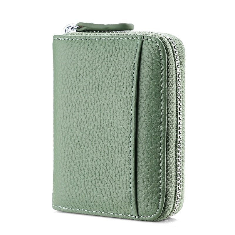 RFID Genuine Leather Card Wallet Men Women Purse With Coin Pocket Zipper Credit Card Holder Small Wallets Bags | Orazek UK Ltd