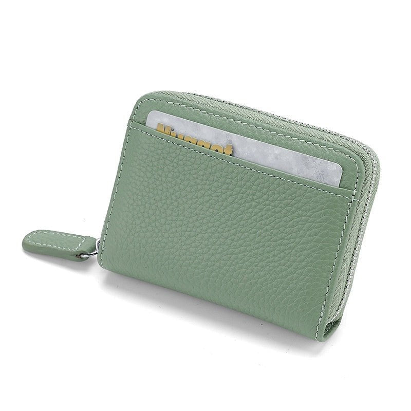 RFID Genuine Leather Card Wallet Men Women Purse With Coin Pocket Zipper Credit Card Holder Small Wallets Bags | Orazek UK Ltd