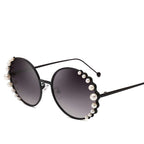 Round frame pearl sunglasses ladies sunglasses | Orazek UK Ltd